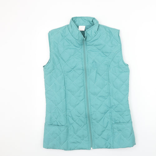 Anne De Lançay Women Blue Quilted Sleeveless Waistcoat Size S