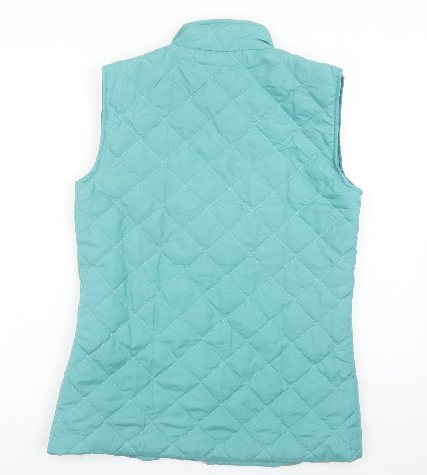 Anne De Lançay Women Blue Quilted Sleeveless Waistcoat Size S