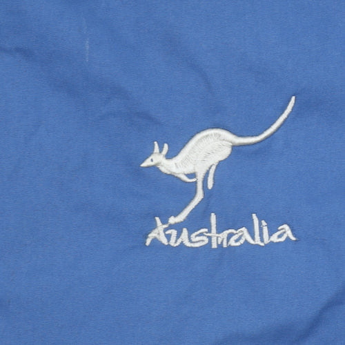 Australia Men’s Blue Windbreaker Jacket M Polyester Embroidered Logo
