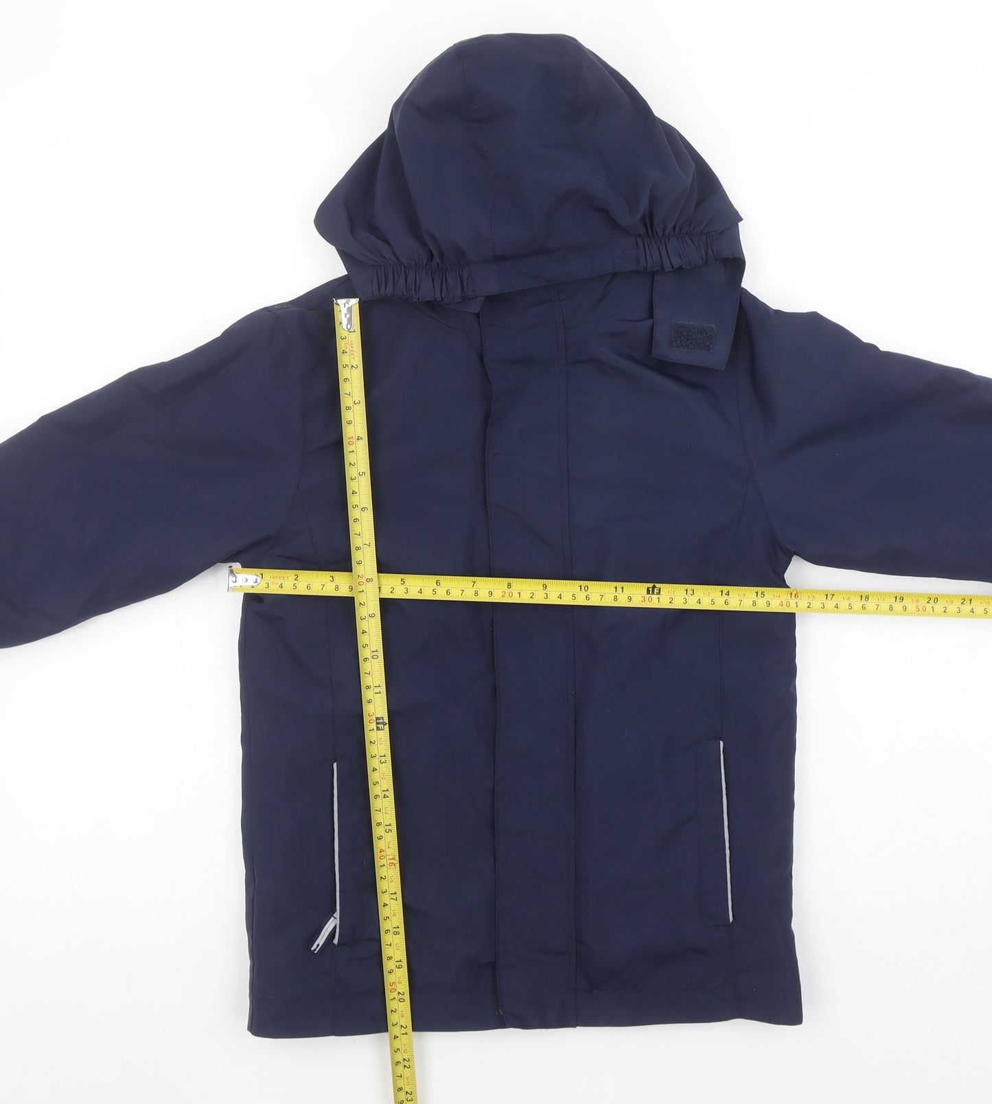 John Lewis Boys Blue Hooded Parka Coat 5-6 Years Water Resistant