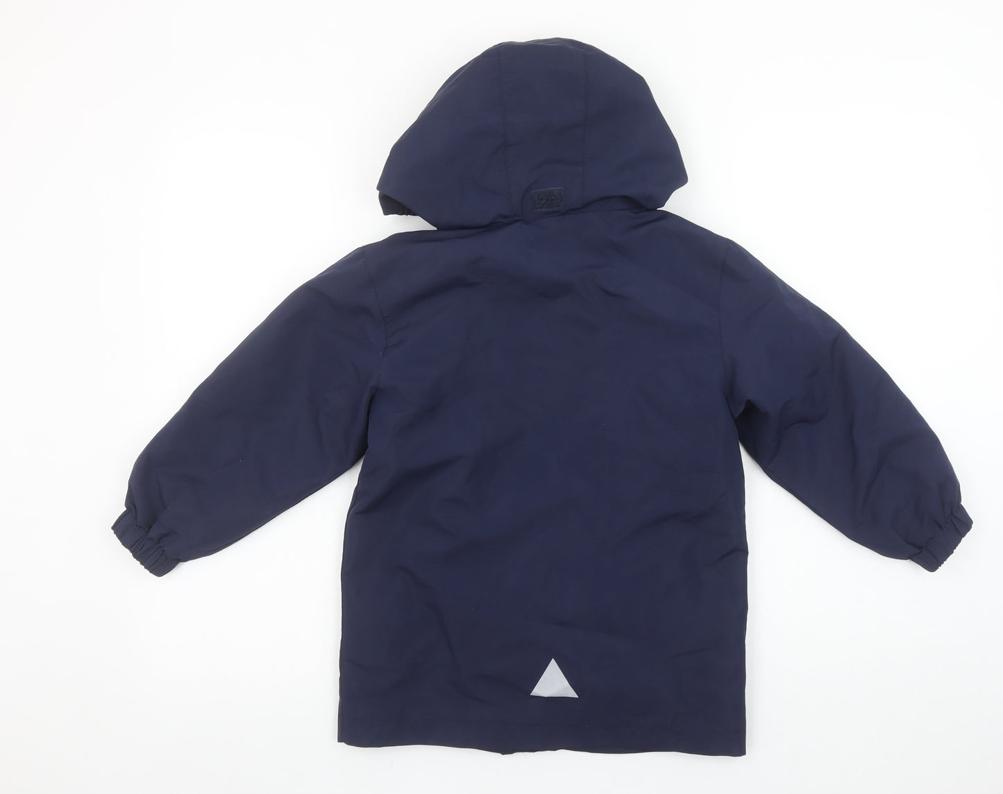 John Lewis Boys Blue Hooded Parka Coat 5-6 Years Water Resistant