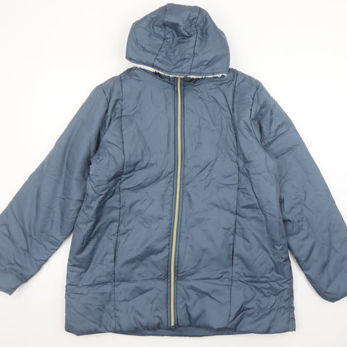 Nathalie Andersen Womens Blue M Hooded Puffer Jacket