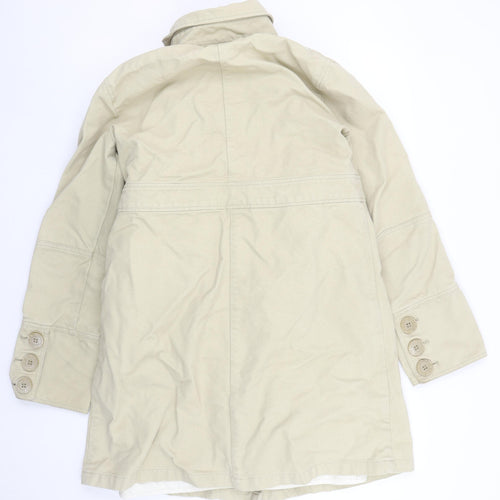 Roxy Women Beige Mid-Length Cotton Trench Coat Size 12