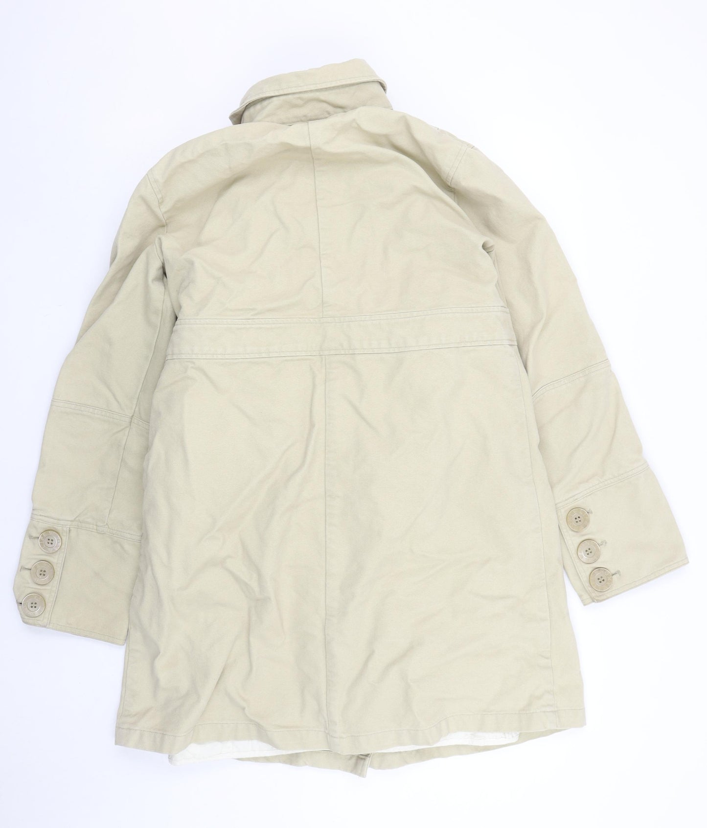 Roxy Women Beige Mid-Length Cotton Trench Coat Size 12