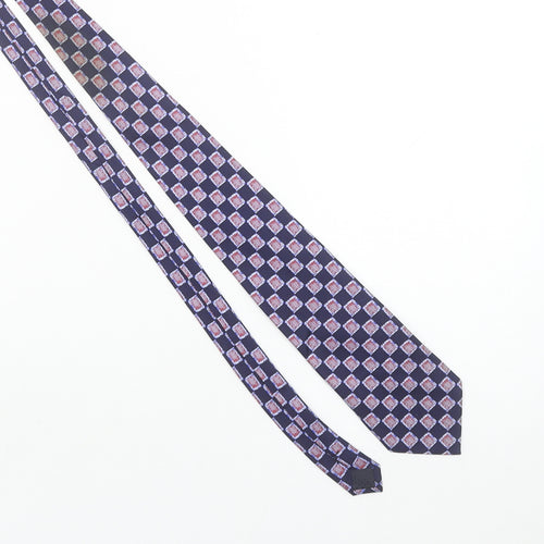Rochas Men's Blue Geometric Pure Silk Designer Tie One Size