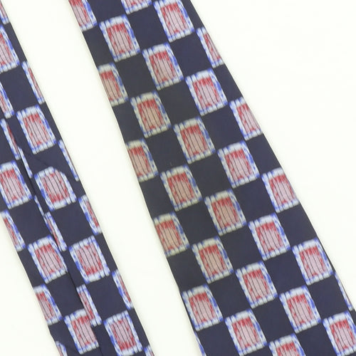 Rochas Men's Blue Geometric Pure Silk Designer Tie One Size