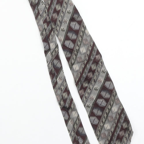 Altea Milano Men's Grey Geometric Designer Silk Tie One Size