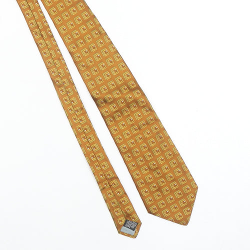 Stralford Tie Rack Men's Bronze Geometric 100% Silk Designer Tie