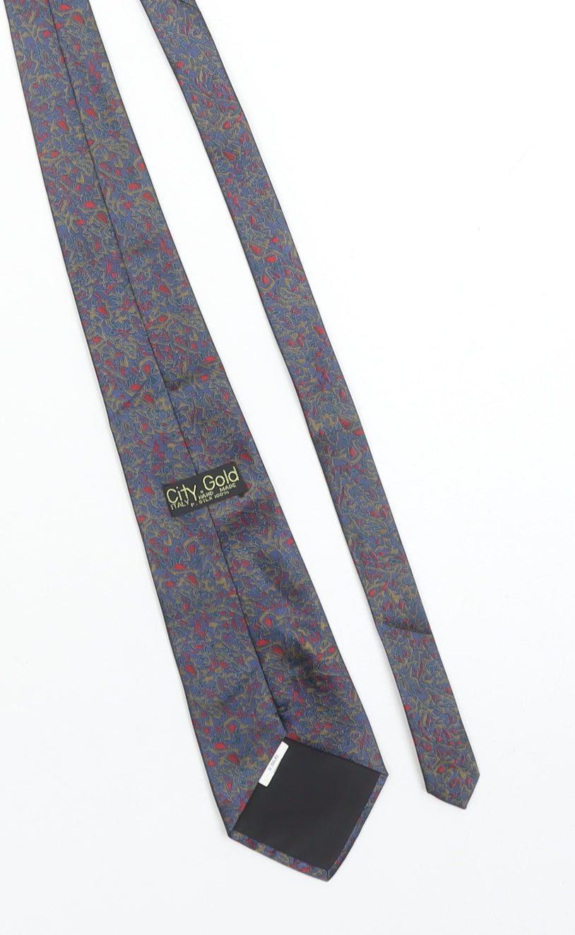City Gold Men's Blue Paisley Silk Handmade Tie