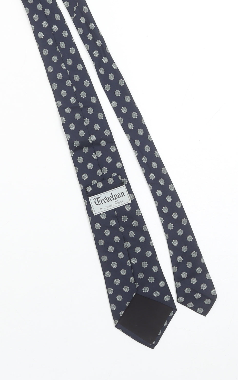 Trevelyan of Jermyn Street Men's Blue Pure Silk Patterned Tie