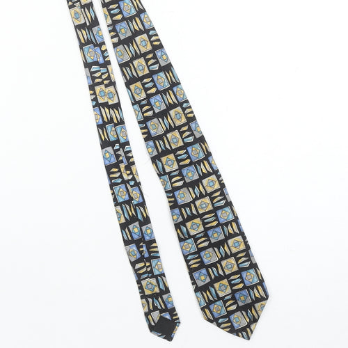 Carnaval De Venise Men's Black Geometric Designer Silk Tie