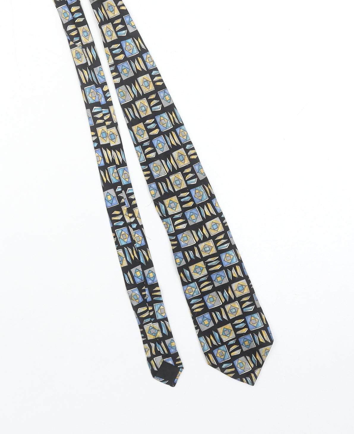 Carnaval De Venise Men's Black Geometric Designer Silk Tie