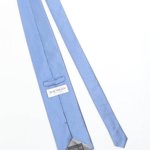 Bäumler Men's Blue 100% Silk Pointed Tie