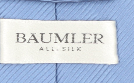 Bäumler Men's Blue 100% Silk Pointed Tie