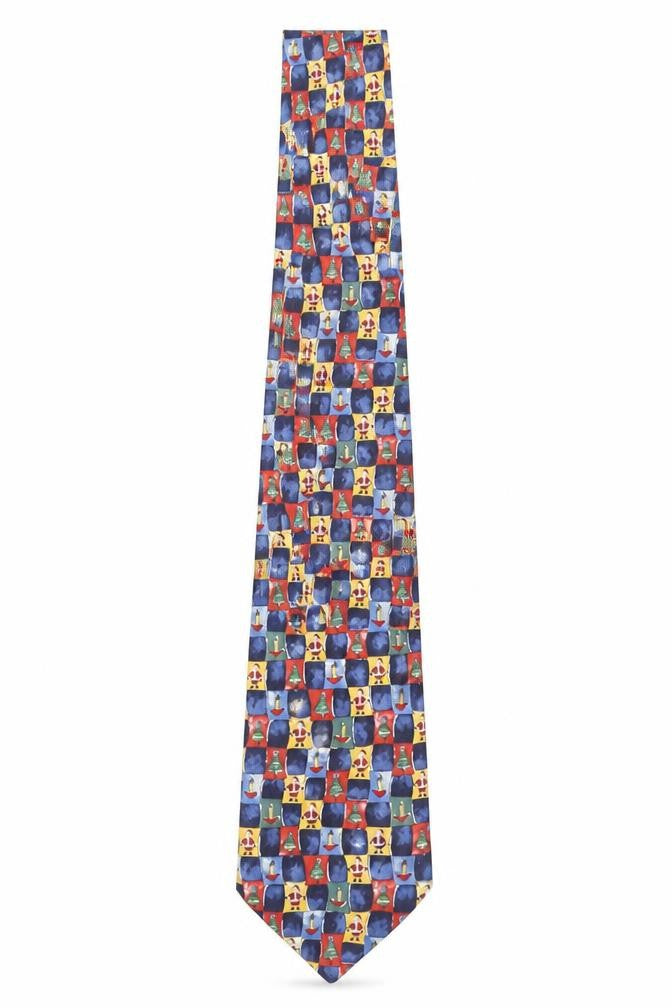 Front view of Marks & Spencer Men's Multicoloured Silk Christmas Tie