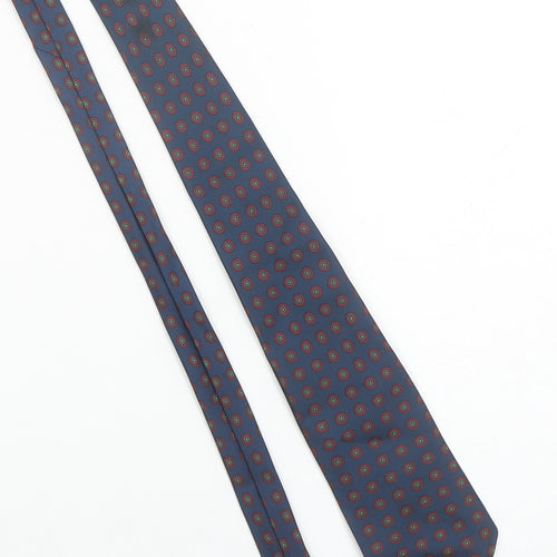 Marks and Spencer St Michael Men's Blue Silk Patterned Tie