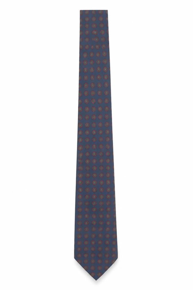 Front view of Marks & Spencer St Michael Men's Blue Silk Patterned Tie