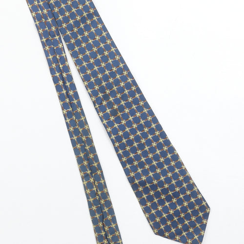 Angelo Bosani Men's Blue Geometric Silk Tie Made in Italy One Size