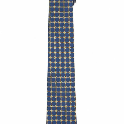 Angelo Bosani Men's Blue Geometric Silk Tie Made in Italy One Size