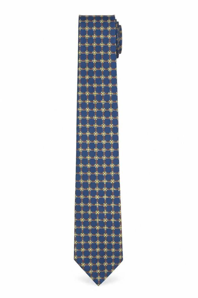 Angelo Bosani Men's Blue Geometric Silk Tie Made in Italy One Size
