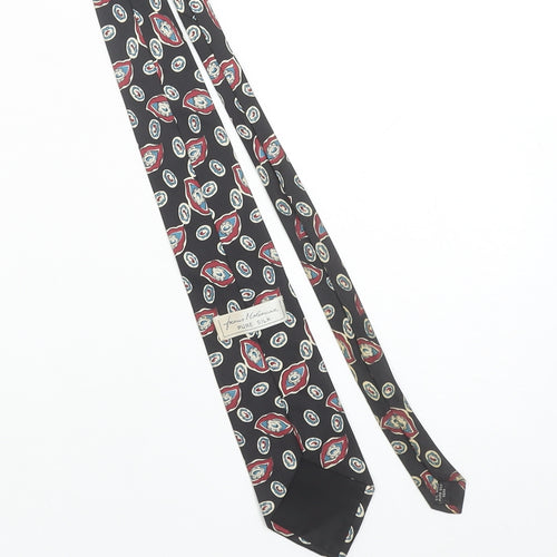 Frances Helleman Men's Black Paisley Pure Silk Tie - One Size