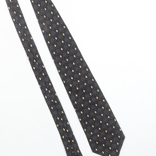 Debenhams Men’s Black Geometric Designer Silk Tie One Size