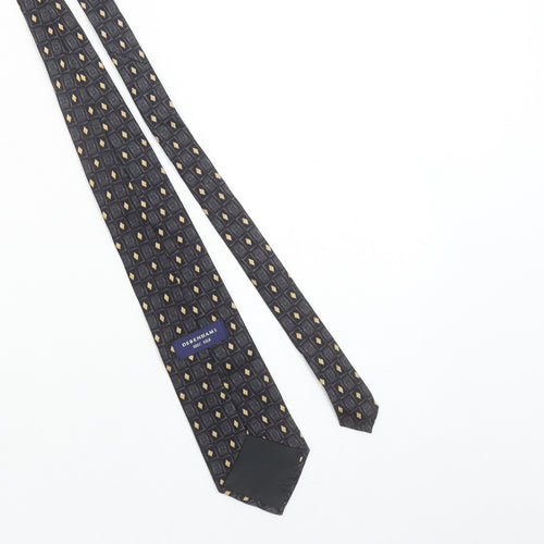 Debenhams Men’s Black Geometric Designer Silk Tie One Size