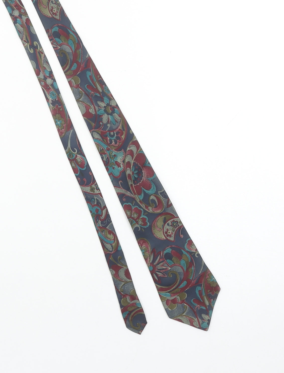 Ambiance Men's Multicoloured Paisley 100% Silk Slim Tie One Size