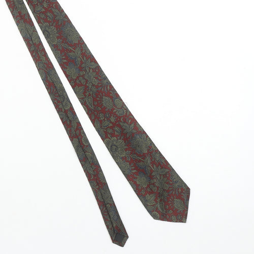 Ascot Men's Red Floral Silk Tie - Elegant Vintage Style