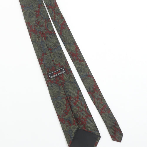 Ascot Men's Red Floral Silk Tie - Elegant Vintage Style