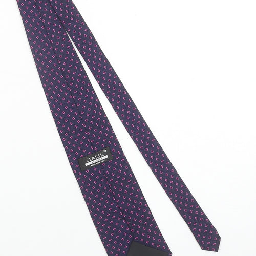 Classic Alders Men's Blue Geometric 100% Silk Tie