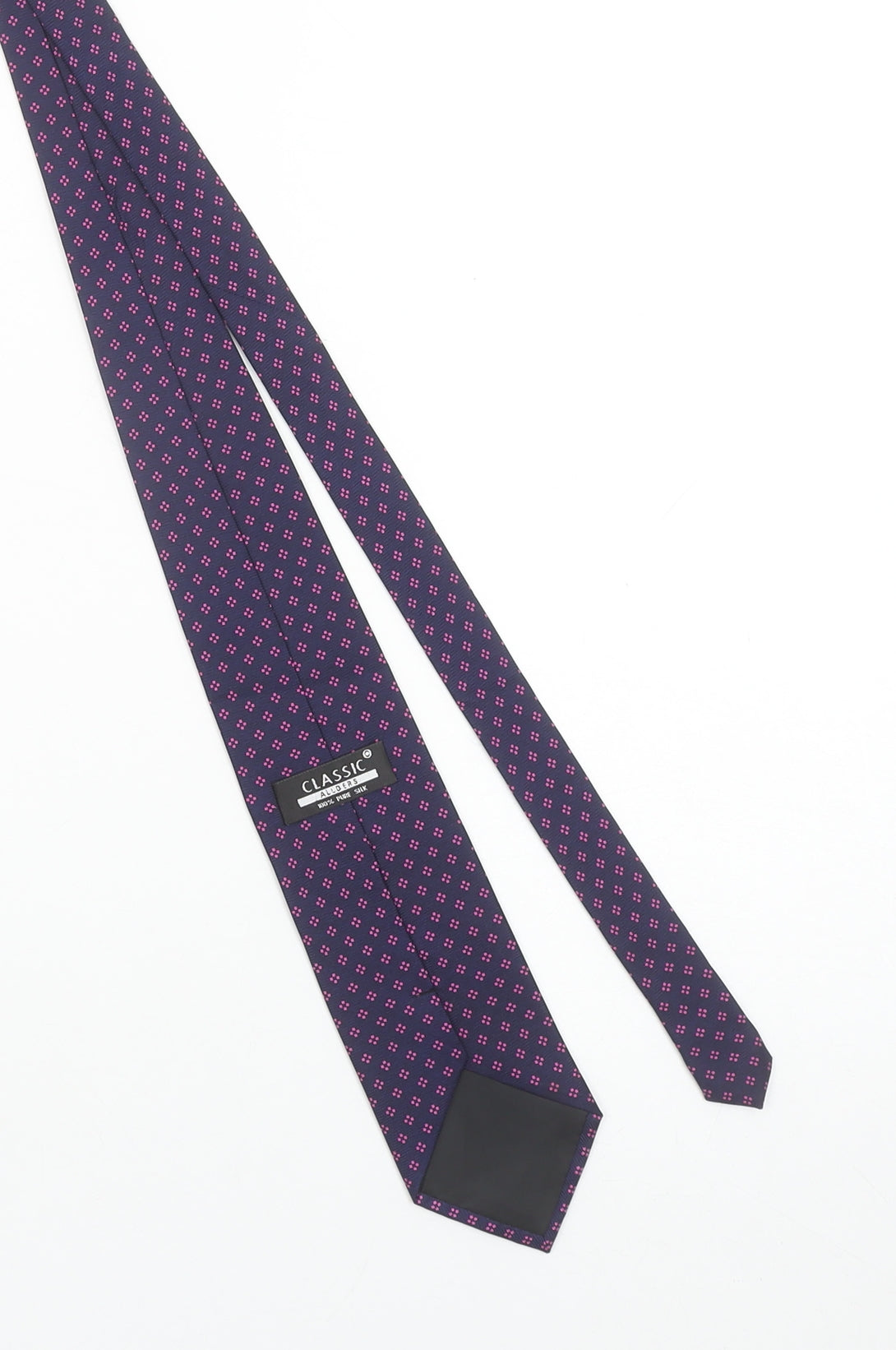 Classic Alders Men's Blue Geometric 100% Silk Tie
