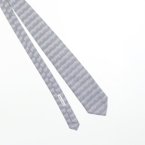 Marco Laurenti Men Blue Striped 100% Silk Handmade Tie