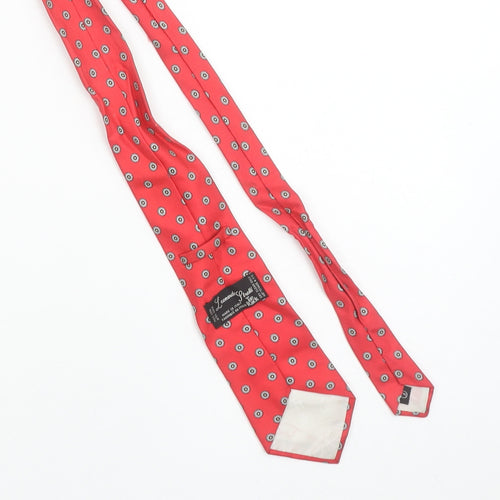 Leonardo Strelli Men's Red Geometric Silk Designer Tie