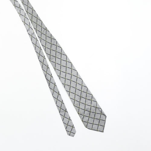 Silkworm London Men’s Grey Geometric Slim Silk Tie Handmade