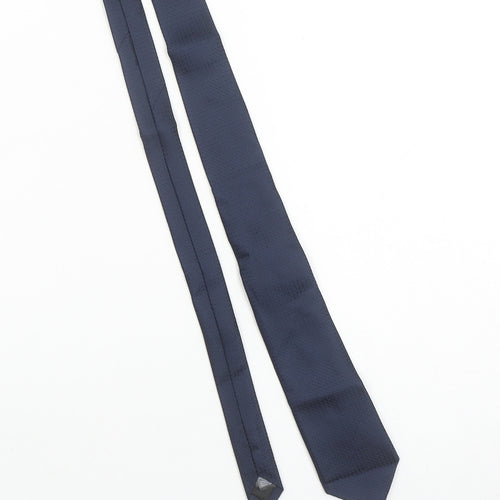 Marks and Spencer Mens Blue Slim Silk Tie Autograph Woven