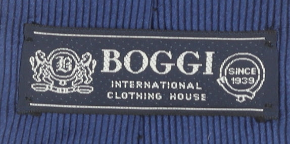 Boggi Men Blue Striped Silk Tie Made in Italy