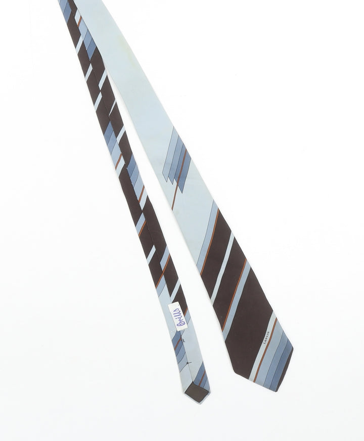 Lanvin Men’s Blue Striped Designer Silk Tie One Size
