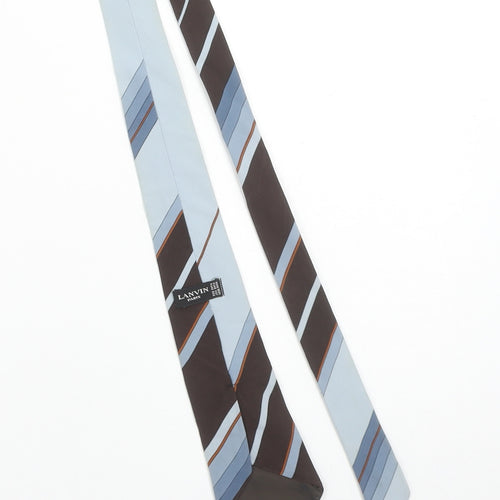 Lanvin Men’s Blue Striped Designer Silk Tie One Size
