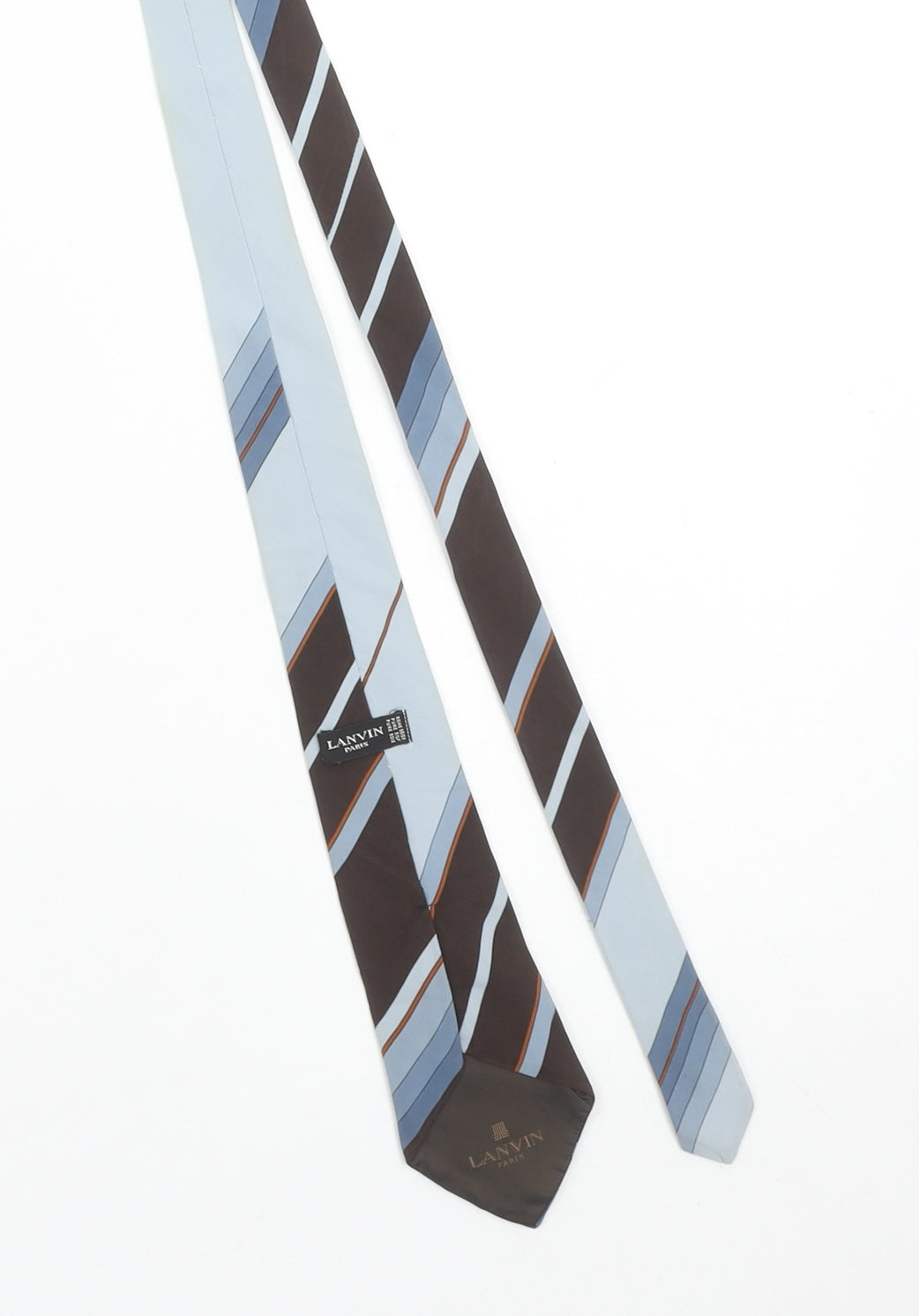 Lanvin Men’s Blue Striped Designer Silk Tie One Size