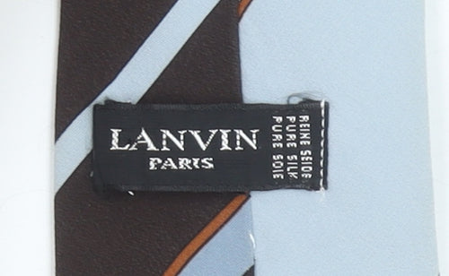 Lanvin Men’s Blue Striped Designer Silk Tie One Size