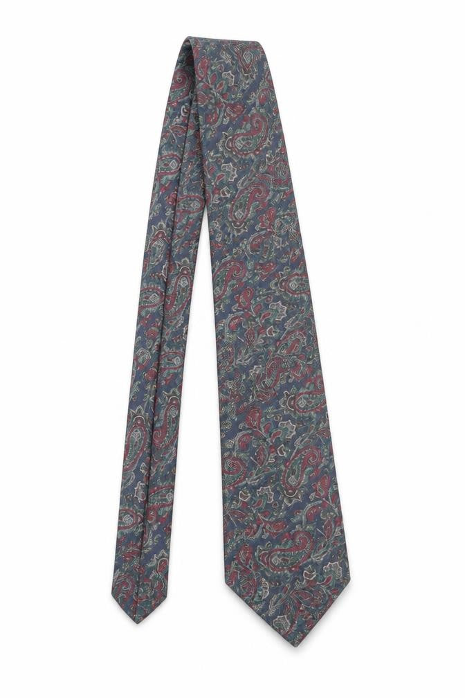 Carlo Colombo Men's Blue Paisley 100% Silk Italian Tie