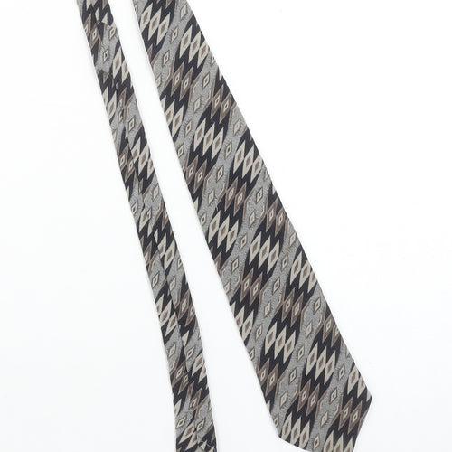 Altea Milano Men's Grey Geometric Designer Silk Tie One Size