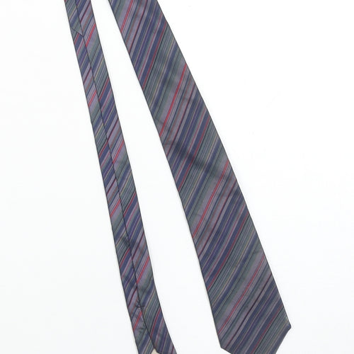 Francesco Smalto Paris Men's Blue Striped Silk Designer Tie