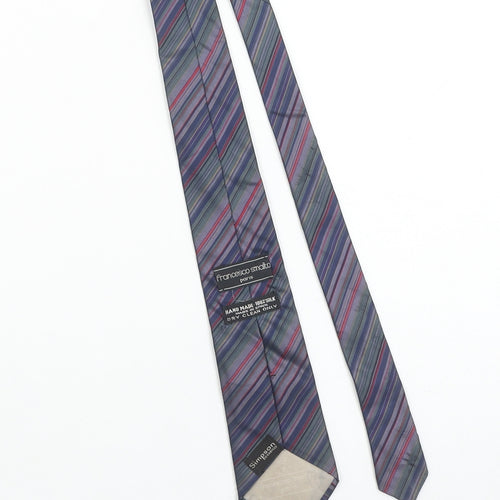 Francesco Smalto Paris Men's Blue Striped Silk Designer Tie