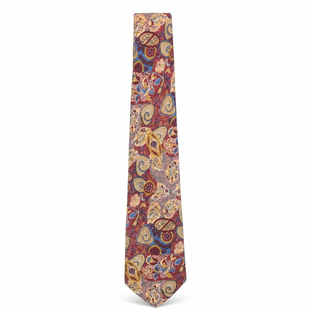 Front view of Aardvark Men's Multicoloured Paisley Silk Designer Tie