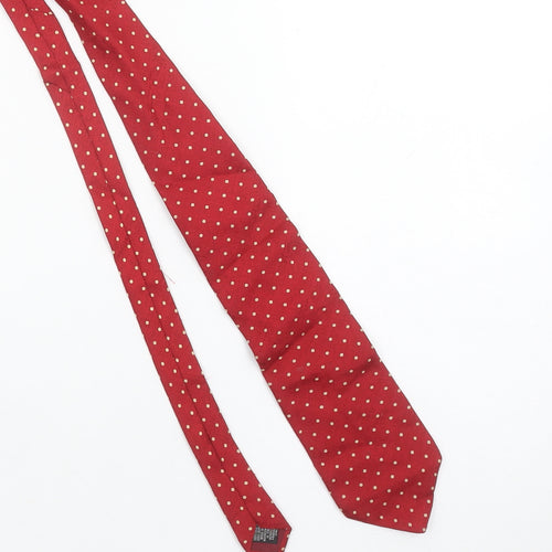 Leonardo Purcell Tie Rack Men Red Polka Dot Silk Slim Tie 176cm