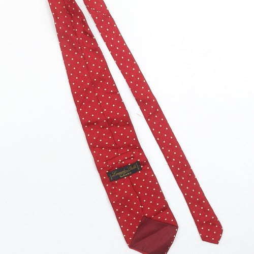 Leonardo Purcell Tie Rack Men Red Polka Dot Silk Slim Tie 176cm