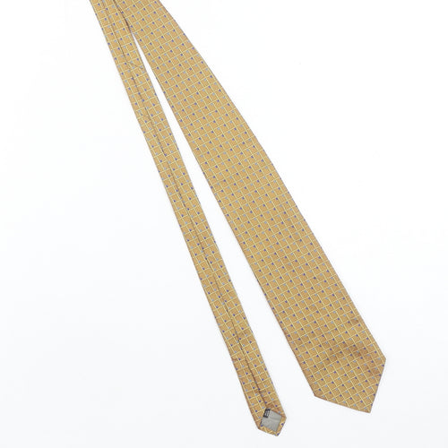 Savoy Taylors Guild Men's Beige Silk Geometric Handmade Tie