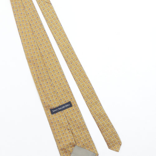 Savoy Taylors Guild Men's Beige Silk Geometric Handmade Tie